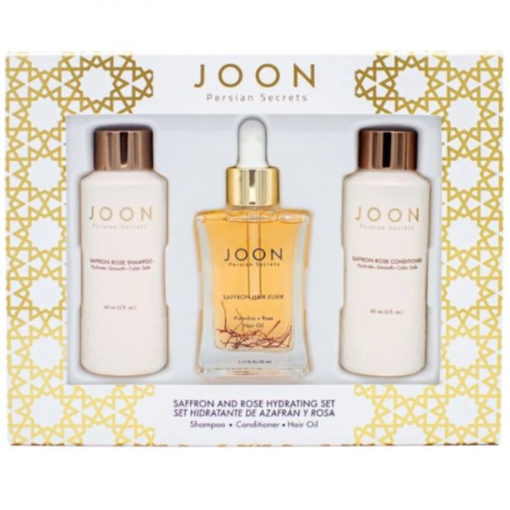 Joon Haircare Saffron and Rose Hydrating Set, Moisturizing and Smoothing